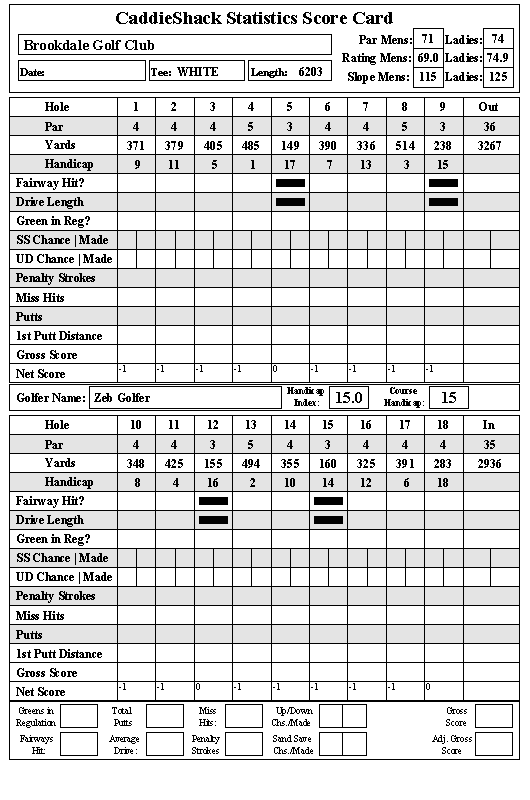 Printable score card for any golf course you want to play!